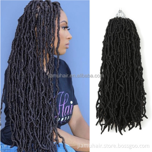 Synthetic Soft Goddess Braiding Dreadlocks Hair Wholesale Nu Loc Crochet Hair 36 24 18 Inches Faux Locs Extension